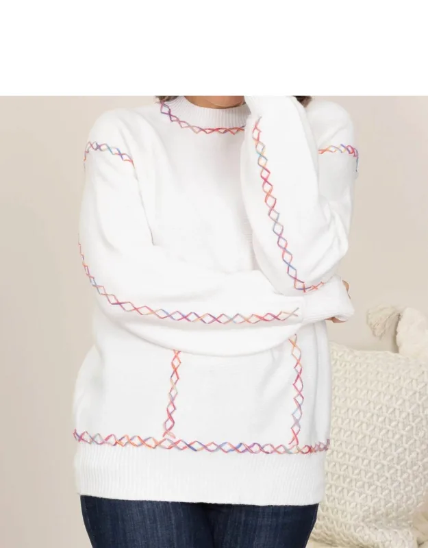 Cute Color Block Stitching Sweater
