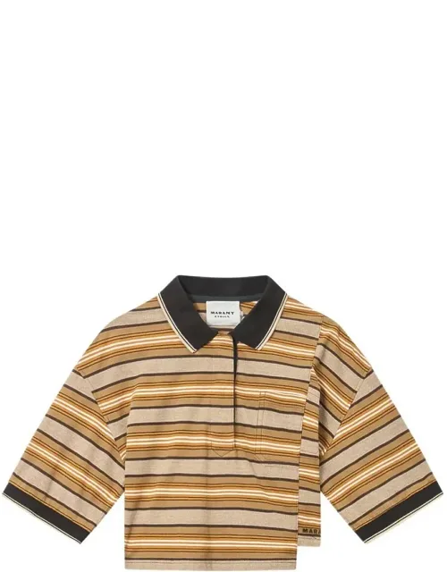 Striped Cotton Pique Polo Shirt