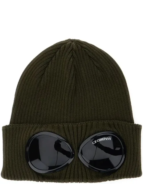 Knit Beanie With Google Detail In Cotton