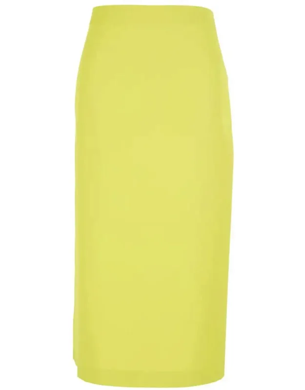Skirt With Rear Concealed Zip Closure And Logo Plaque