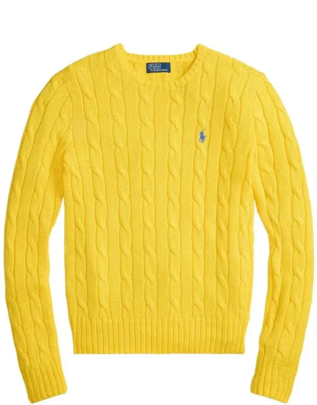 Cable-knit Slim Fit Cotton Crewneck Jumper