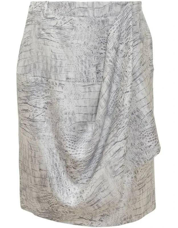 Draped Skirt With Animal Pattern
