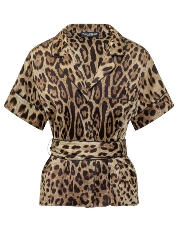 Short-sleeved Shirt With Animal Pattern