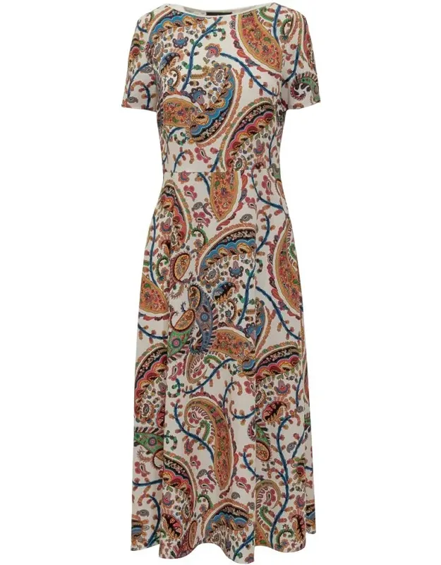 Paisley Print Swirl Midi Dress