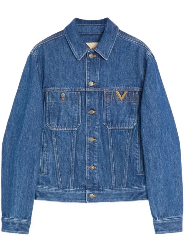 Denim Jacket With Vgold Clothing