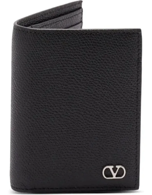 Vlogo Signature Cardholder In Grainy Calfskin