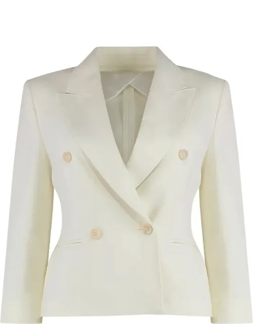 Crop Blazer In Wool Fabric