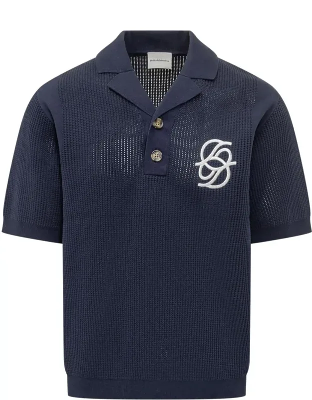 Monogrammed Knitted Polo Shirt