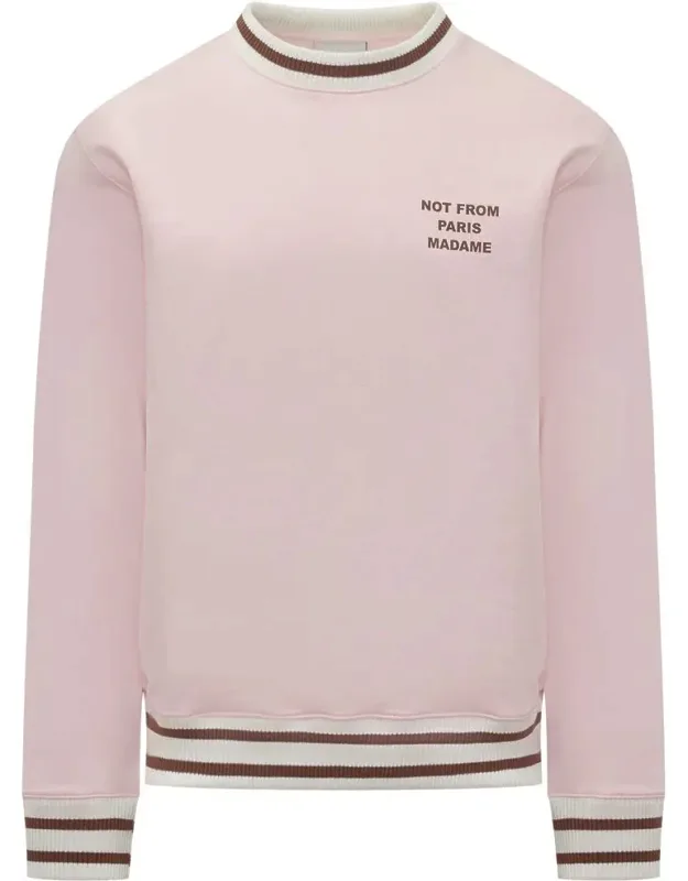 Crew Neck Sweatshirt With Striped Beading