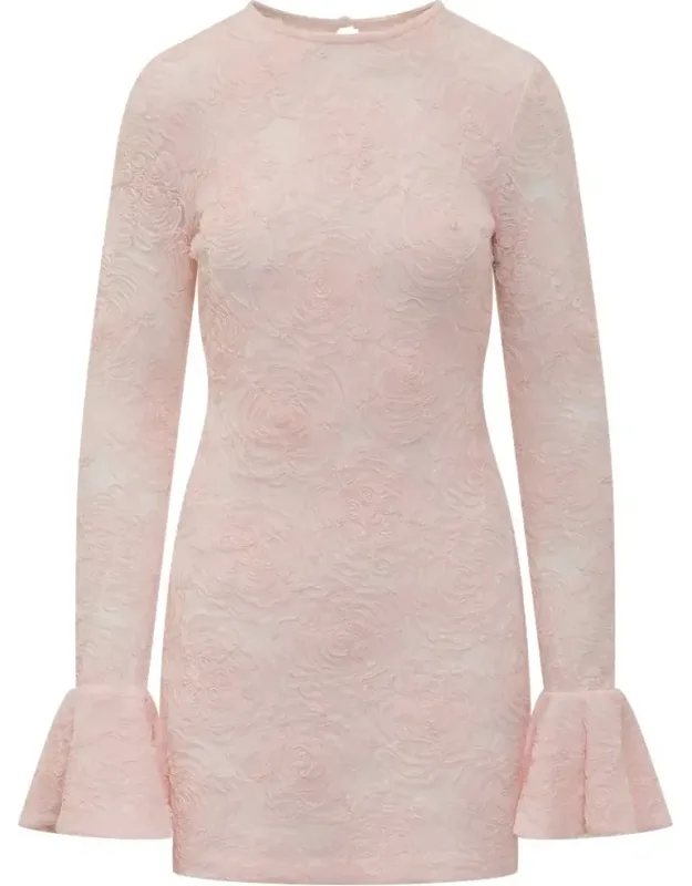 Tulle Mini Dress With Flared Sleeves