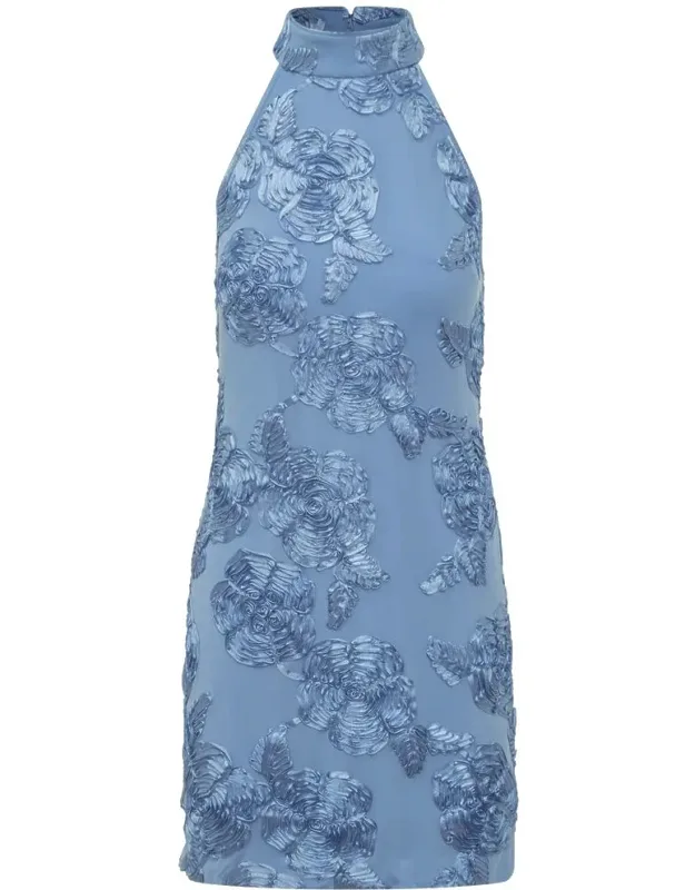 Embroidered Halter Dress
