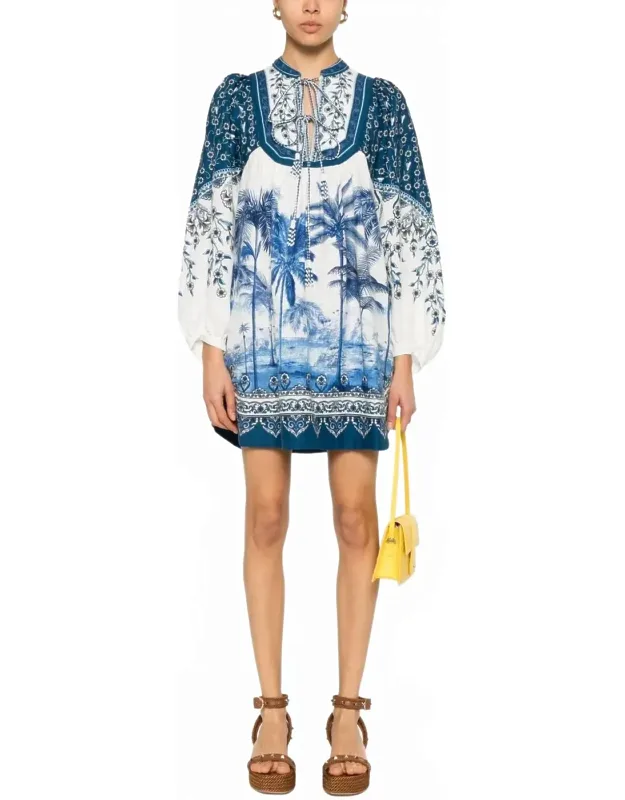 Palm Tree Beach Mini Dress