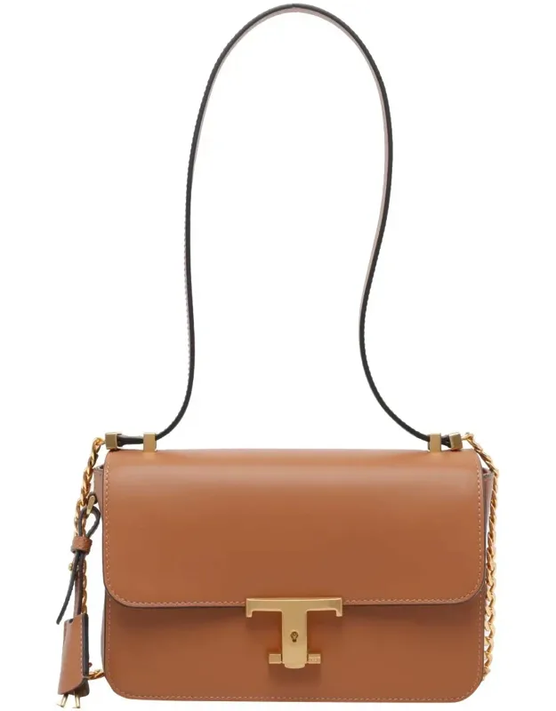 Crossbody Bag With Push Lock Closure And 3 Compartments