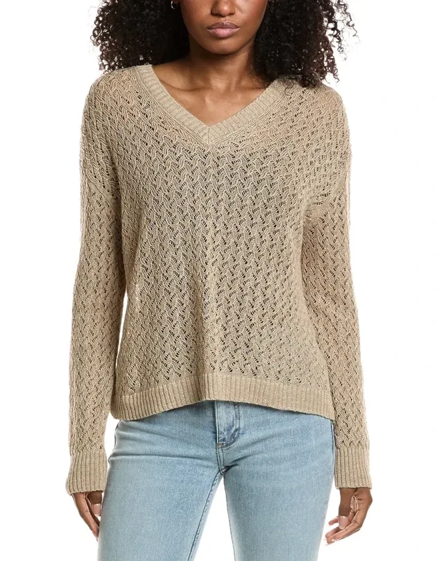 Cabled V-neck Sweater
