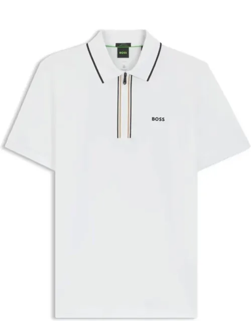 Stretch-cotton Slim-fit Polo Shirt With Moisture-wicking Performance