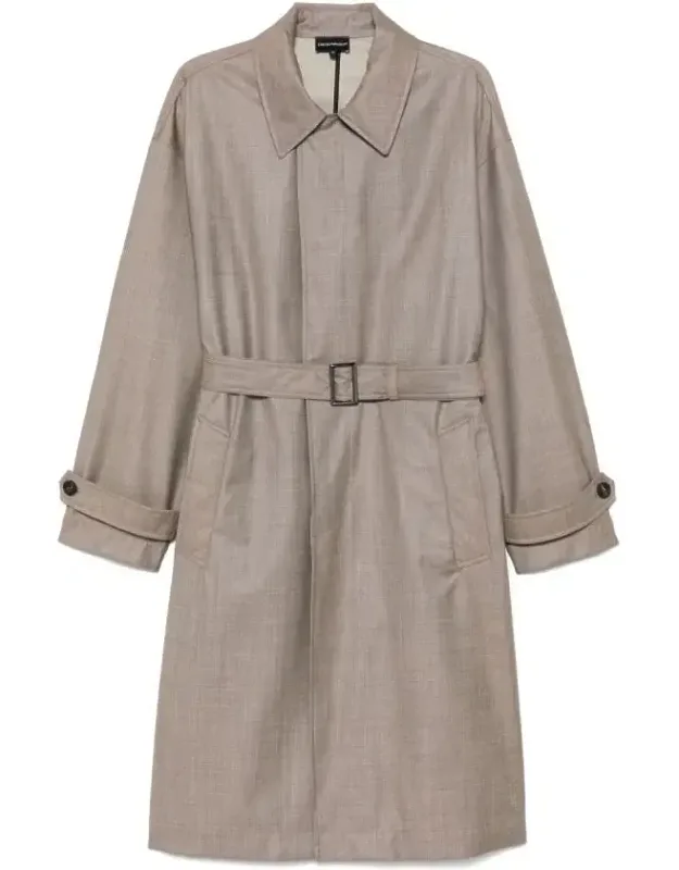 Virgin-wool Belted Trench Coat