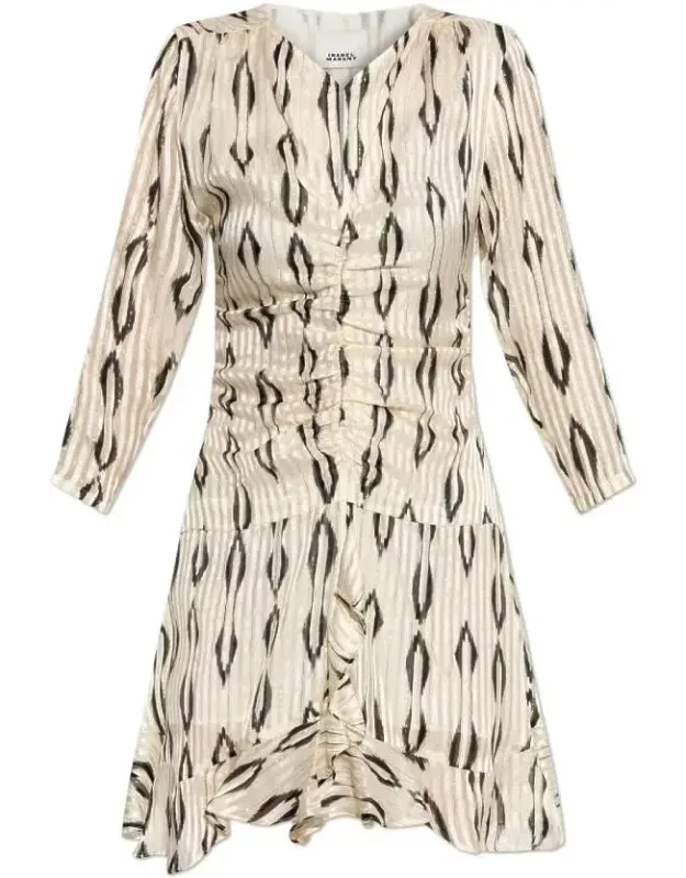 Gathered Printed Dress