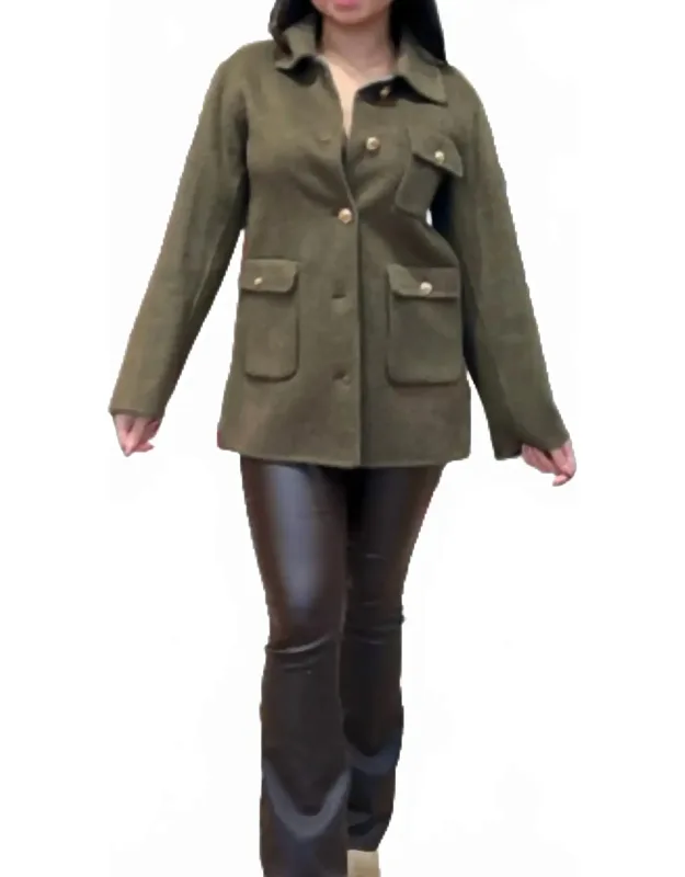 Cashmere Bark Jacket With Button