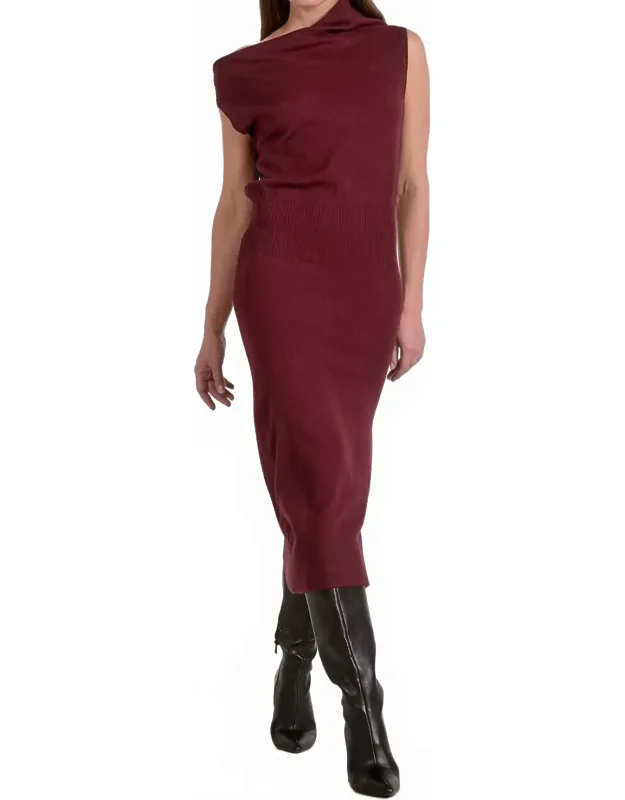 Off One Shoulder Midi Dress
