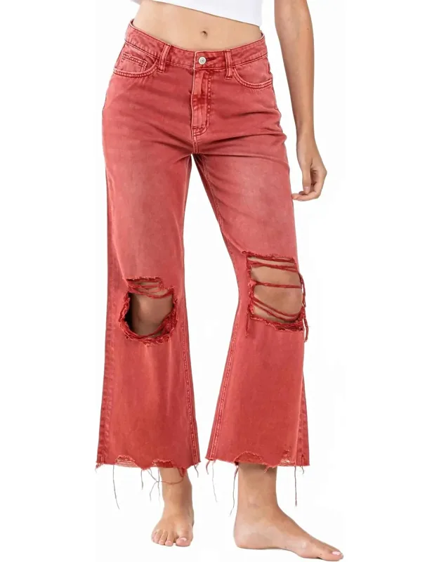 90's Vintage Crop Flare Jeans