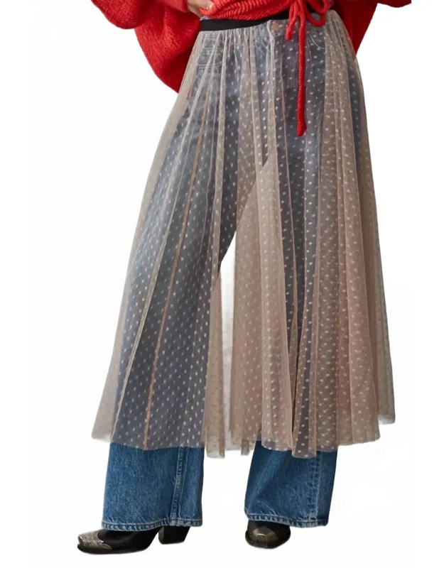 Mesh Swiss Dots See Through Skirt