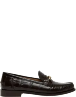 Crocodile-embossed Loafers