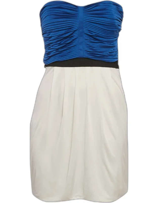 Pleated Strapless Mini Dress