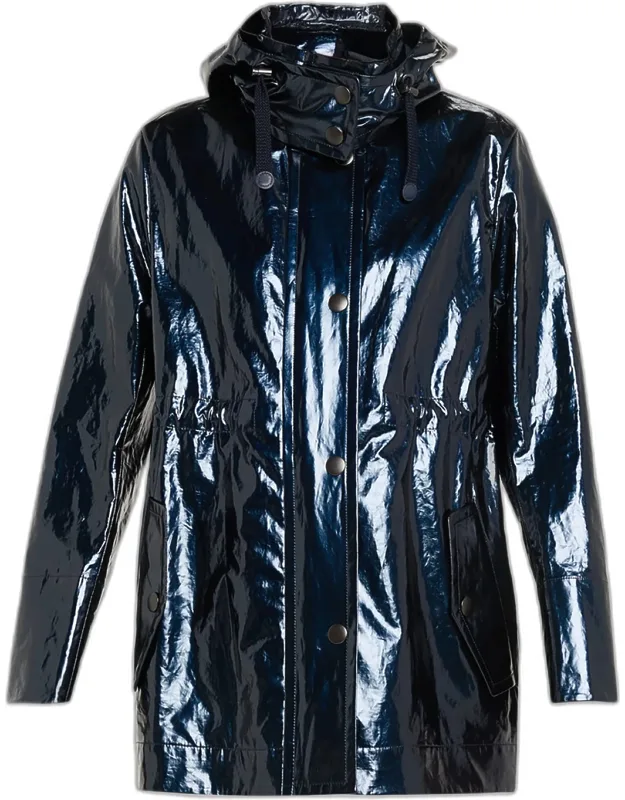 Lacquered Short Parka