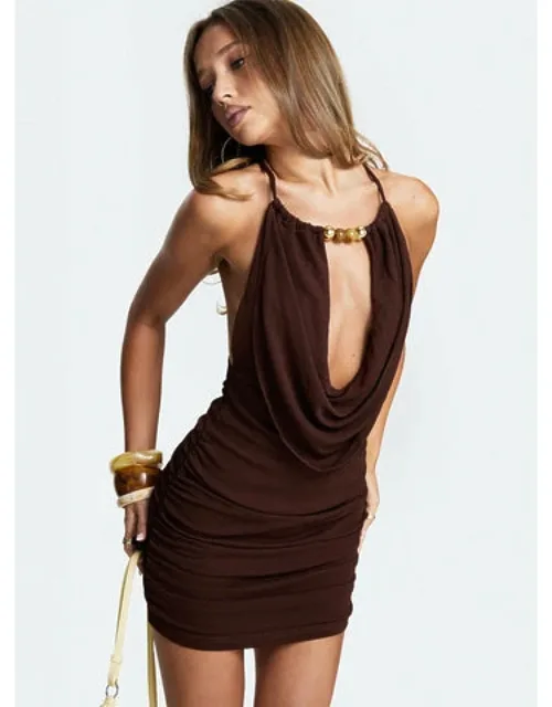 Keyhole Halter Mini Dress