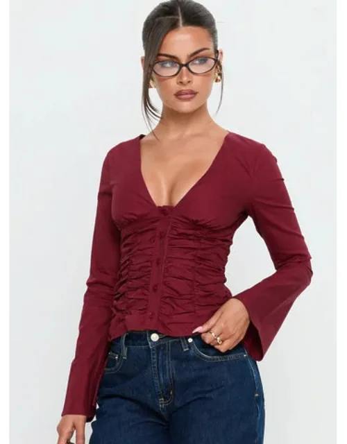 Ruched Long Sleeve Top