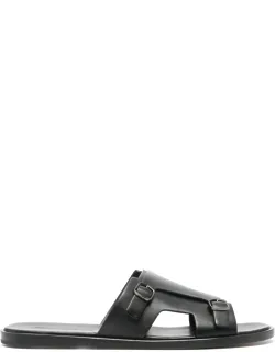 Double-buckle Leather Sandals