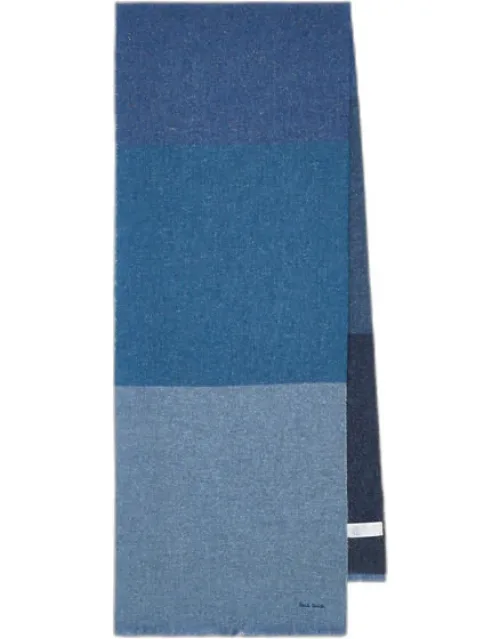 Lambswool-silk Block Stripe Scarf