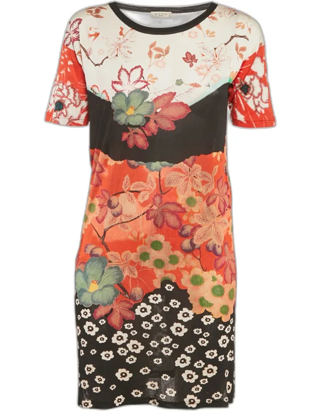 Floral Print Jersey Mini Dress
