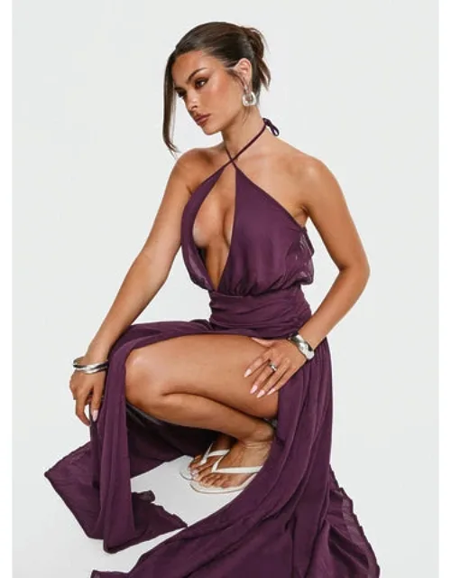 Catherina Blouson Halter Maxi Dress