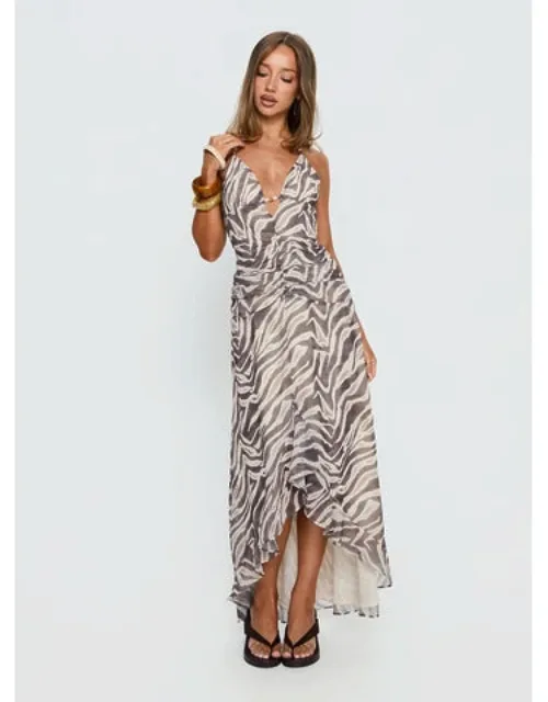 Roxine Asymmetrical Halter Maxi Dress