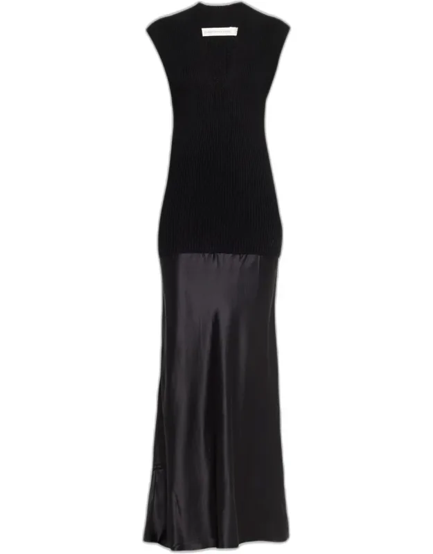 Cashmere & Silk Combo Dress
