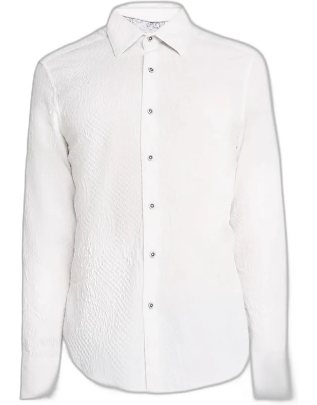 Devonshire Paisley-check Jacquard Button-down Shirt