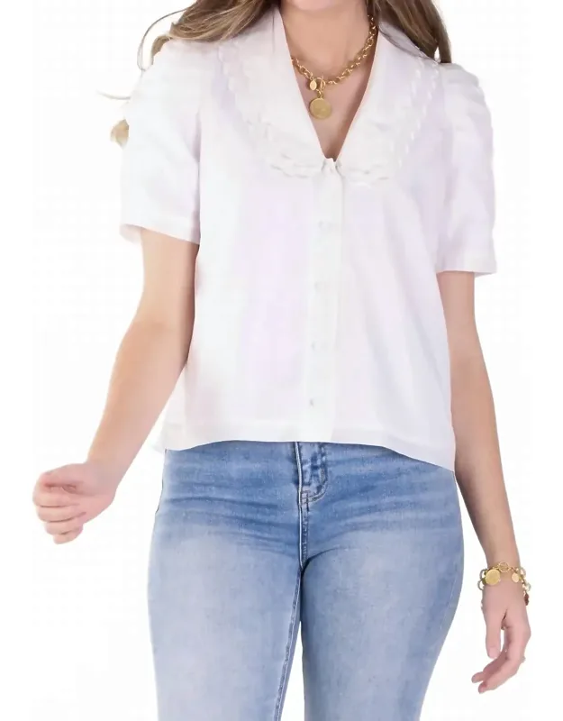 Cameron Scalloped Collar Top