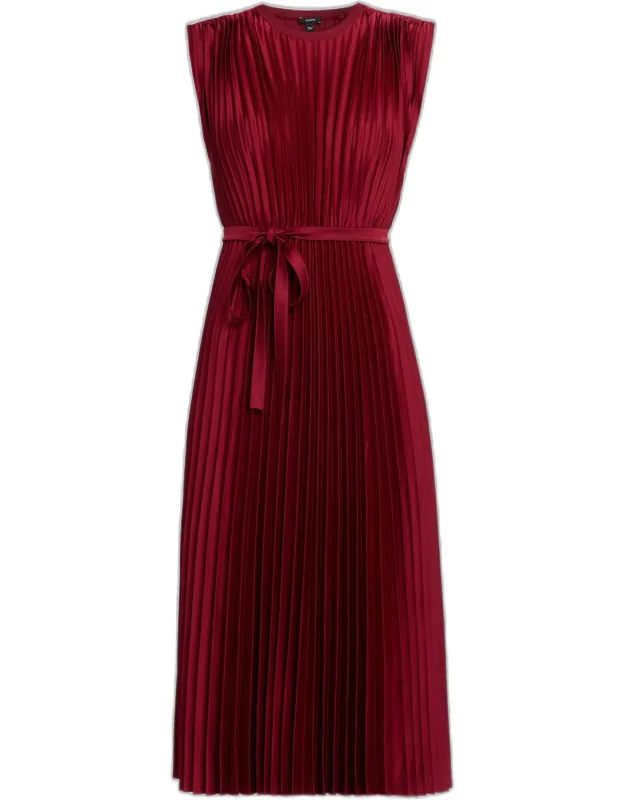 Volta Sleeveless Pleated Midi Dress