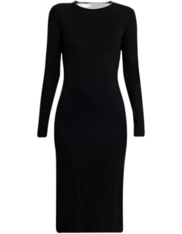 Knit Open-back Midi Dress