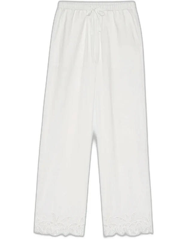 Embroidered Drawstring Pants