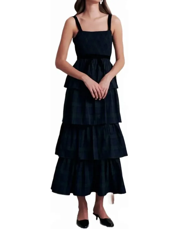 Holiday Plaid Midi Dress