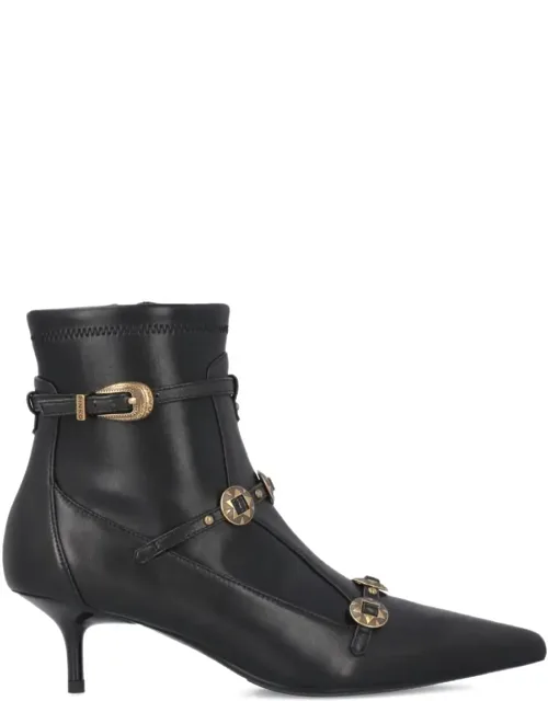Boots With Buckle Detail And Gold-tone Embellishment