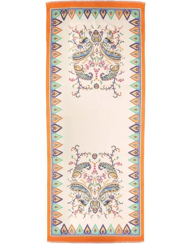 Scarf With Floral Paisley Pattern