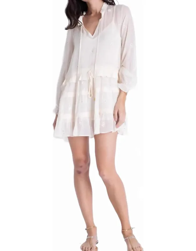 Embroidered Mini Dress