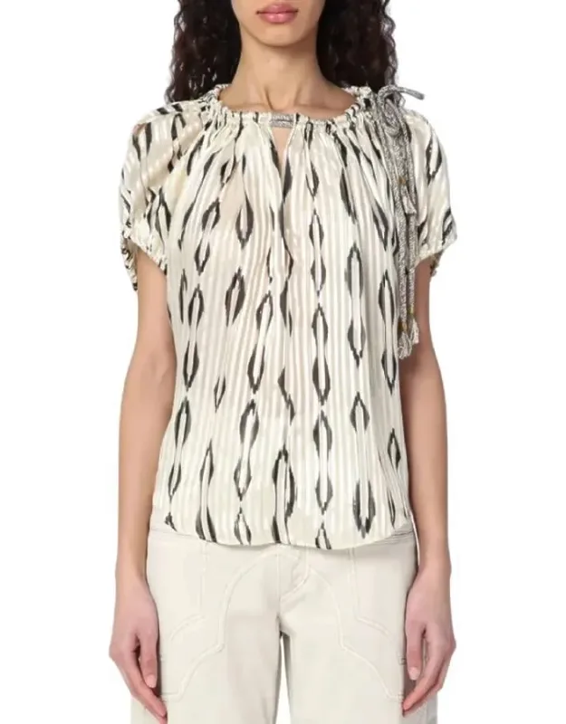Pleated Silk Blouse