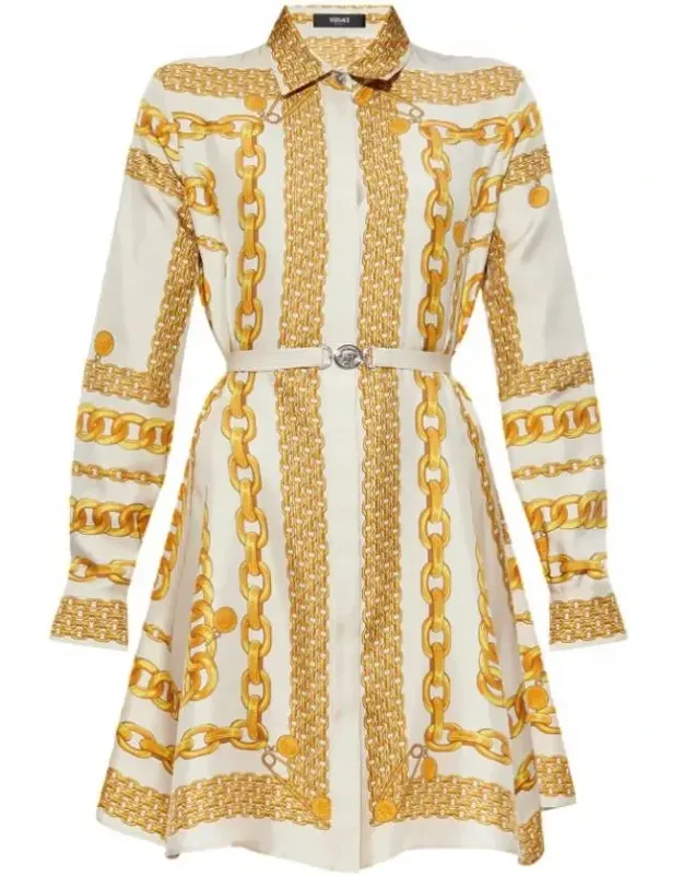 Treasure Silk Mini Shirt Dress