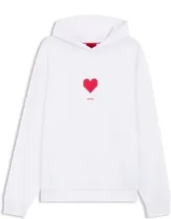 Cotton-terry Hoodie With Origami-heart Artwork