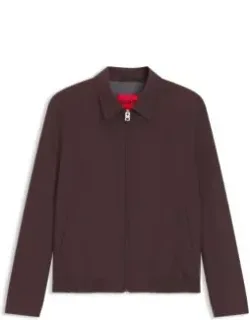 Slim-fit Jacket In Wool-blend Poplin