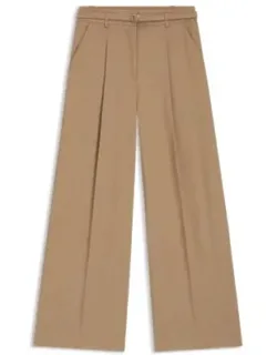 Buckled-belt Trousers With Pleat Front - Patterned Formal Pants